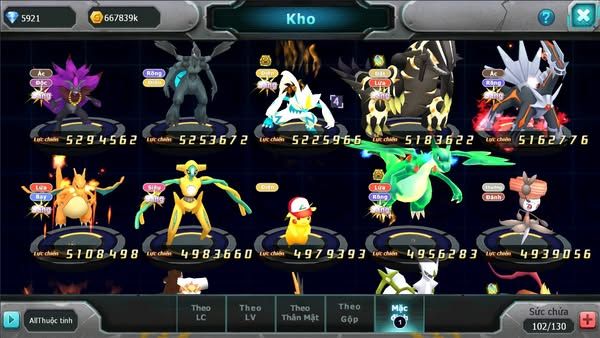 MÃ : #TTS2861 - SV 1117 - TOP 13 - HOOH CH DYNAMAX RAYQUAZA BC DIANCIE DYNAMAX THẦN GIÓ BC UNVOA WB BC LUGIA BC HENTRAN BC
