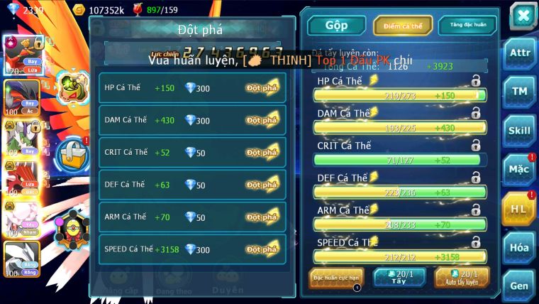 MÃ : #TTS2875 - SV 1194 - TOP 18 - HOOH CH DYNAMAX LC CHỈ SỐ SIÊU KHỦNG YVETAL THẦN GIÓ BC QVLD BC DIANCIE BC UNVOA VV