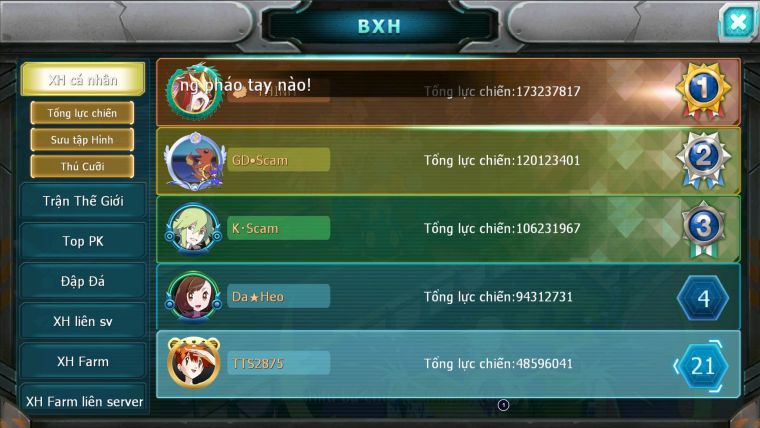 MÃ : #TTS2875 - SV 1194 - TOP 18 - HOOH CH DYNAMAX LC CHỈ SỐ SIÊU KHỦNG YVETAL THẦN GIÓ BC QVLD BC DIANCIE BC UNVOA VV