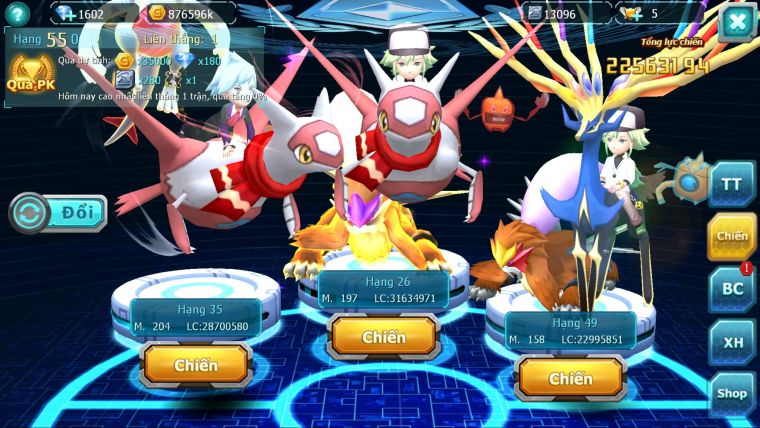 MÃ : #TTS2897 - SV 1593 - V11 - TOP55 PK - HOOH DYNAMAX QVLD BC UNVOA KYOGRE BC THẦN GIÓ BC