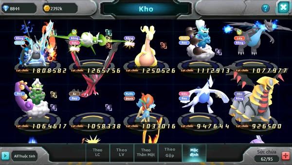 MÃ : #TTS2910 - SV 1621 - 8K8 KC - UNVOA LATI GOODRA THẦN GIÓ YVETAL LUGIA