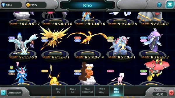 MÃ : #TTS2910 - SV 1621 - 8K8 KC - UNVOA LATI GOODRA THẦN GIÓ YVETAL LUGIA