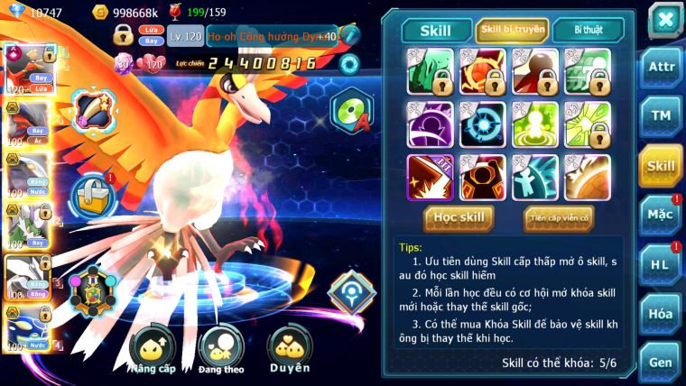 MÃ : #TTS2909 - SV 1256 - V13 - TOP26 - HOOH CH DYNAMAX YVETAL BÁ CHỦ CẶP CÁ BÁ CHỦ THẦN GIÓ BC UNVOA LUGIA BC CẶP LATI BC