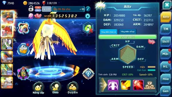 MÃ : #TTS2915 - SV 1611 - V10 - HOOH BÁ CHỦ QVLD BC THẦN GIÓ YVETAL RAYQUAZA HENTRAN DIANCIE NHIỀU PET HT