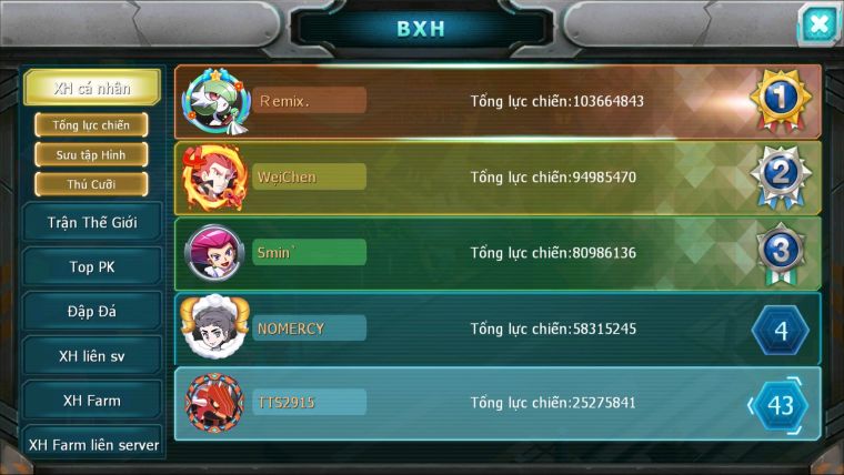 MÃ : #TTS2915 - SV 1611 - V10 - HOOH BÁ CHỦ QVLD BC THẦN GIÓ YVETAL RAYQUAZA HENTRAN DIANCIE NHIỀU PET HT