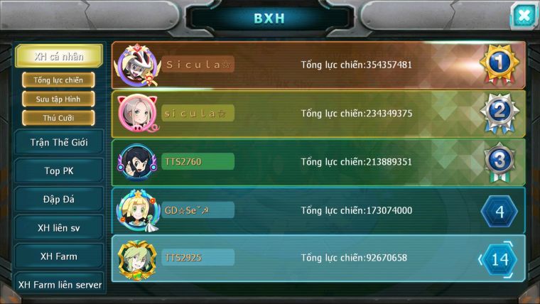 MÃ : #TTS2925 - SV 170 - V15 - TOP 14 - DIANCIE DYNAMAX HOOH DYNAMAX RAY BC THẦN GIÓ BC UNVOA WB BC QUÁ NHIỀU PET BC