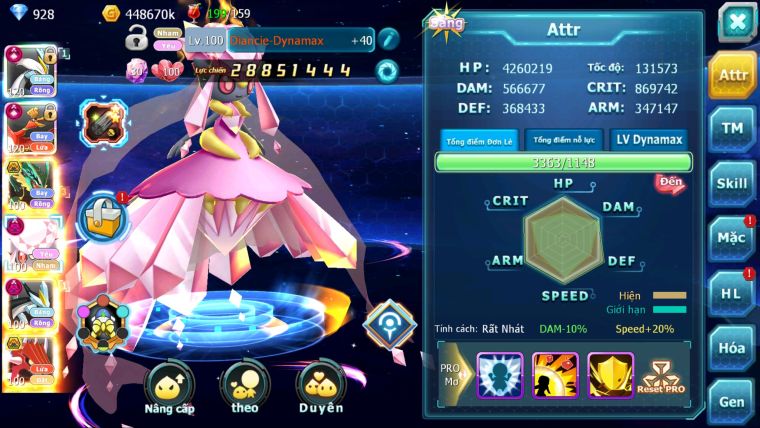MÃ : #TTS2923 - SV 427 - TOP 9 - V14 - WHITE CH DYNAMAX HOOH CH DYNAMAX RAY BC DIANCIE DYNAMAX BLACK DYNAMAX QUÁ NHIỀU PET NGON