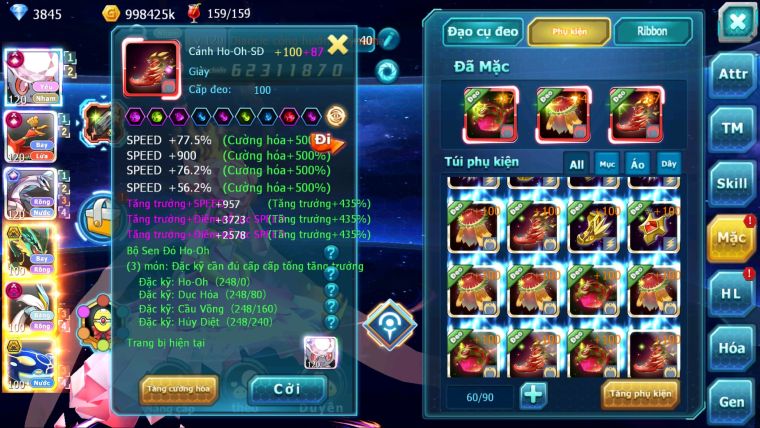 MÃ : #TTS2929 - SV 289 - TOP 2-3 CHAM - DIANCIE - HOOH - PALKIA CỘNG HƯỞNG DYNAMAX RAY BC W DYNAMAX NHIỀU PET BC NGON