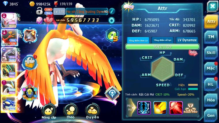 MÃ : #TTS2929 - SV 289 - TOP 2-3 CHAM - DIANCIE - HOOH - PALKIA CỘNG HƯỞNG DYNAMAX RAY BC W DYNAMAX NHIỀU PET BC NGON