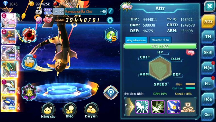 MÃ : #TTS2929 - SV 289 - TOP 2-3 CHAM - DIANCIE - HOOH - PALKIA CỘNG HƯỞNG DYNAMAX RAY BC W DYNAMAX NHIỀU PET BC NGON
