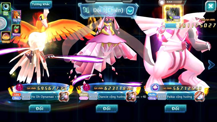 MÃ : #TTS2929 - SV 289 - TOP 2-3 CHAM - DIANCIE - HOOH - PALKIA CỘNG HƯỞNG DYNAMAX RAY BC W DYNAMAX NHIỀU PET BC NGON