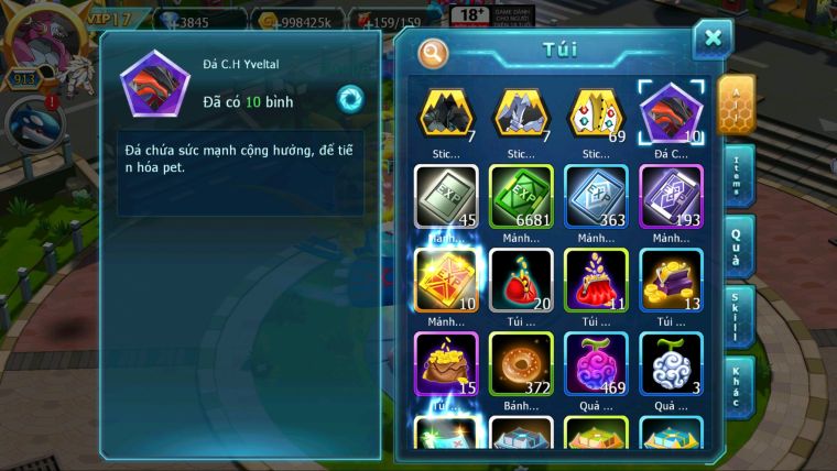 MÃ : #TTS2929 - SV 289 - TOP 2-3 CHAM - DIANCIE - HOOH - PALKIA CỘNG HƯỞNG DYNAMAX RAY BC W DYNAMAX NHIỀU PET BC NGON