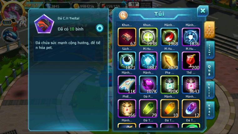 MÃ : #TTS2929 - SV 289 - TOP 2-3 CHAM - DIANCIE - HOOH - PALKIA CỘNG HƯỞNG DYNAMAX RAY BC W DYNAMAX NHIỀU PET BC NGON