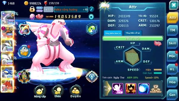 MÃ : #TTS2944 - SV1380 - TOP41 - V10 - PALKIA CỘNG HƯỞNG FULL SS CỰC CHẤT HOOH DYNAMAX UNVOA WB BC MEW GIÁP BC CẶP LATI BC HÀNG SIEUE HOT