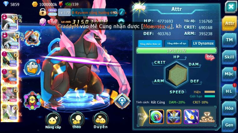 MÃ : #TTS2971 - SV 558 - TOP5 - V16 - WHITE BLACK CỘNG HƯỞNG DYNAMAX RAY DYNAMAX HOOH DYNAMAX THẦN GIÓ BC HOOPA BÁ CHỦ QUÁ NGON