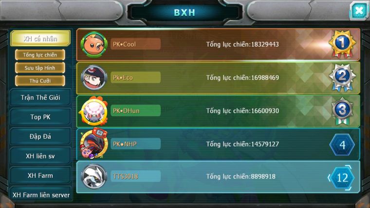 MÃ : #TTS3018 - SV 1677 - TOP12 - UNVOA  HOOH ZEVIL LATI BC LATI GRD  LUGIA