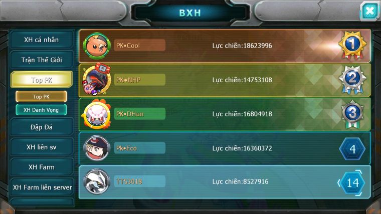 MÃ : #TTS3018 - SV 1677 - TOP12 - UNVOA  HOOH ZEVIL LATI BC LATI GRD  LUGIA
