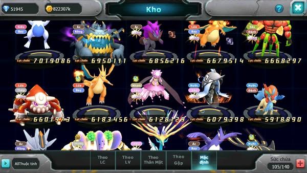 MÃ : #TTS3061 - SV 996 - TOP15 - HOOH CH DYNAMAX YVETAL CH WB BC THẦN GIÓ BC RẮN BĂNG BC QVLD BC GROUDON BC