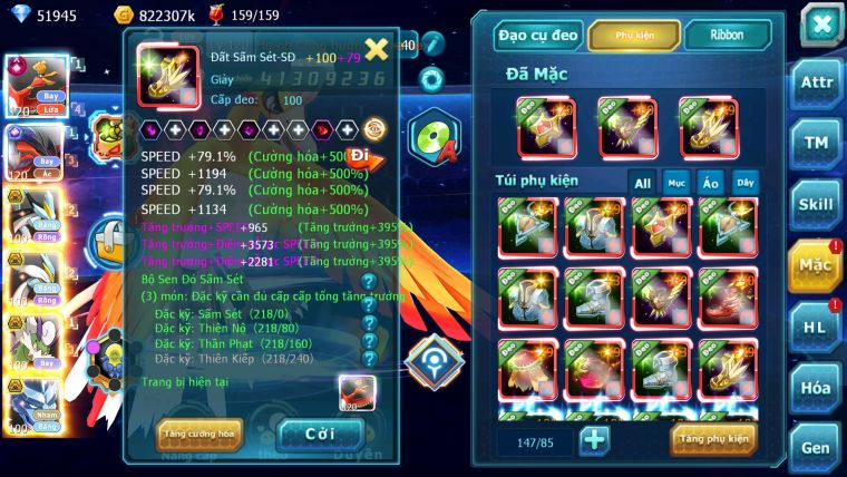 MÃ : #TTS3061 - SV 996 - TOP15 - HOOH CH DYNAMAX YVETAL CH WB BC THẦN GIÓ BC RẮN BĂNG BC QVLD BC GROUDON BC