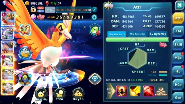 MÃ : #TTS3095 - SV 1155 - TOP9 - V13 - HOOH CH DYNAMAX PALKIA CH YVETAL CH WHITE DYNAMAX CẶP CÁ BÁ CHỦ QUÁ NGON
