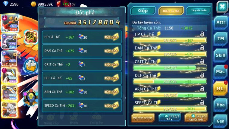 MÃ : #TTS3095 - SV 1155 - TOP9 - V13 - HOOH CH DYNAMAX PALKIA CH YVETAL CH WHITE DYNAMAX CẶP CÁ BÁ CHỦ QUÁ NGON