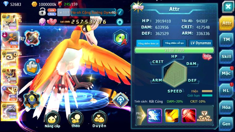 MÃ : #TTS3106 - SV 1219 - V17 - TOP2PK CẶP CHÓ BÁ CHỦ METAL BC ĐC+ 8 - HOOH CH DYNAMAX SƯ TỬ CH PALKIA PR DIALGA QUÁ NGON