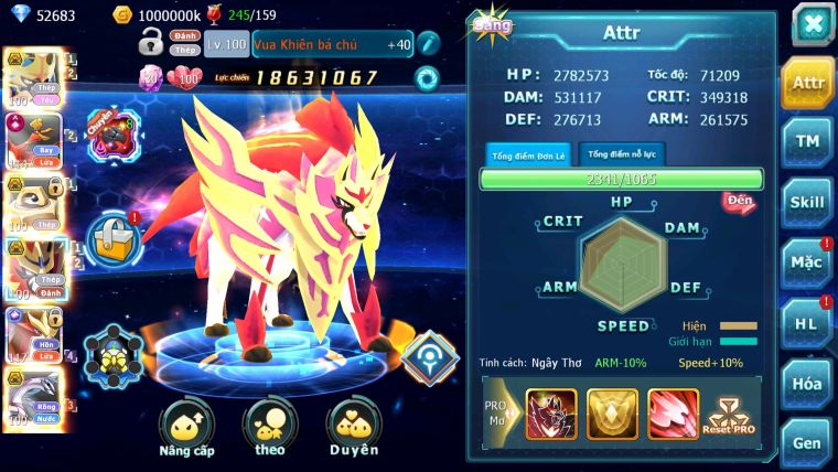 MÃ : #TTS3106 - SV 1219 - V17 - TOP2PK CẶP CHÓ BÁ CHỦ METAL BC ĐC+ 8 - HOOH CH DYNAMAX SƯ TỬ CH PALKIA PR DIALGA QUÁ NGON
