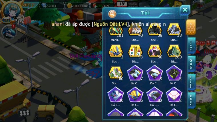 MÃ : #TTS3106 - SV 1219 - V17 - TOP2PK CẶP CHÓ BÁ CHỦ METAL BC ĐC+ 8 - HOOH CH DYNAMAX SƯ TỬ CH PALKIA PR DIALGA QUÁ NGON