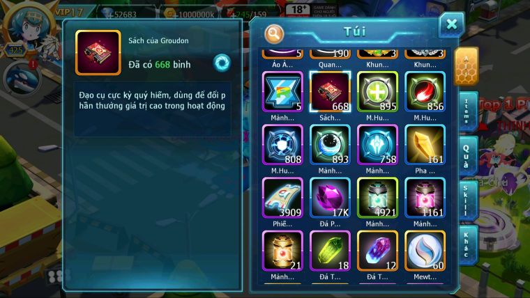 MÃ : #TTS3106 - SV 1219 - V17 - TOP2PK CẶP CHÓ BÁ CHỦ METAL BC ĐC+ 8 - HOOH CH DYNAMAX SƯ TỬ CH PALKIA PR DIALGA QUÁ NGON