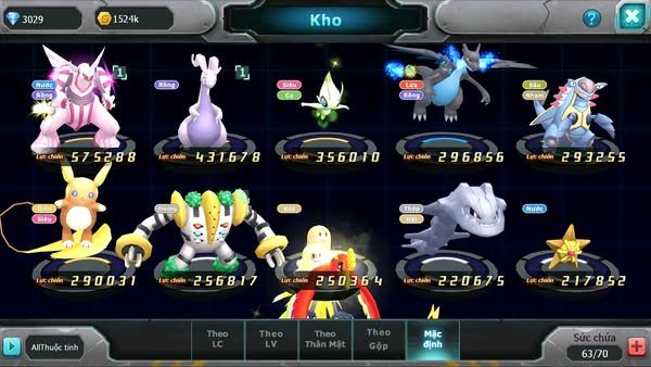 MÃ : #TTS3159 - SV 1703 - 1K SACH - PALKIA GOODRA CELBIE HOOH AMDLO REGI