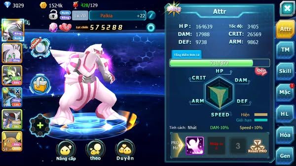 MÃ : #TTS3159 - SV 1703 - 1K SACH - PALKIA GOODRA CELBIE HOOH AMDLO REGI