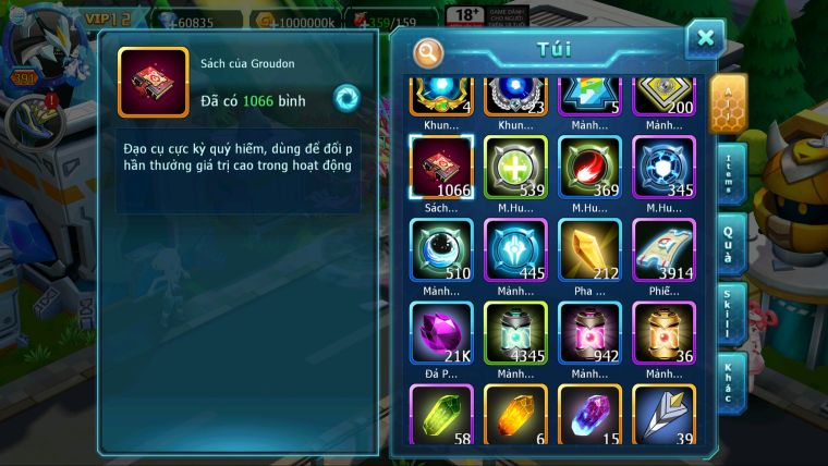 MÃ : #TTS3162 - SV 1383 - TOP 19 - 1K SÁCH - V12 - 60K KC HOOH CH DYNAMAX YVETAL CH THẦN GIÓ BC BTAA BC QVLD BC GROUDON BC