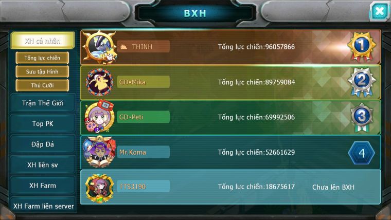 MÃ : #TTS3190 - SV 1597 - V5 - HOOH BÁ LUGIA BC THẦN GIÓ BC YVETAL BC LATI BC QVLC BC