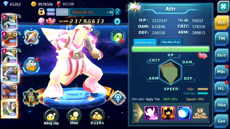 MÃ : #TTS3210 - SV 948 - TOP 2 - 3K8 SÁCH - 65K KC- CẶP WB CH DYNAMAX HOOH CH DYNAMAX YVETAL CH PALKIA CHỜ LÊN CH 3 TEAM FORM CỰC ĐẸP CHỈ SỐ CAO