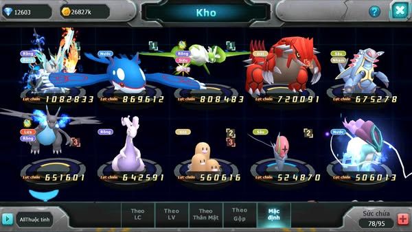 MÃ : #TTS3213 - SV 1728 - 1K SÁCH- 12K KC - UNVOA KYOGRE LATI GROUDON AMLDO GOODRA