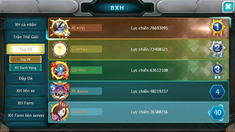 MÃ : #TTS3221 - SV 1599 - TOP40 - V12 - HOOH CH DYNAMAX UNVOA QVLD BC YVETAL THẦN GIÓ BC