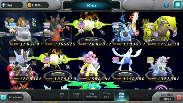 MÃ : #TTS3220 - SV 1641 - V8 - QVBC BÁ CHỦ ZEVIL CẶP LATI BÁ CHỦ UNVOA GROUDON PR DIALGA