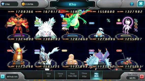 MÃ : #TTS3220 - SV 1641 - V8 - QVBC BÁ CHỦ ZEVIL CẶP LATI BÁ CHỦ UNVOA GROUDON PR DIALGA