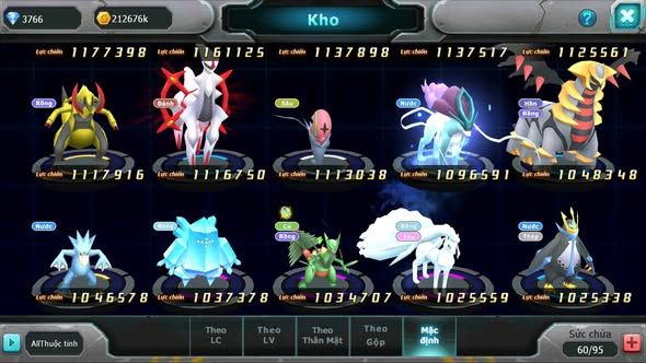 MÃ : #TTS3220 - SV 1641 - V8 - QVBC BÁ CHỦ ZEVIL CẶP LATI BÁ CHỦ UNVOA GROUDON PR DIALGA