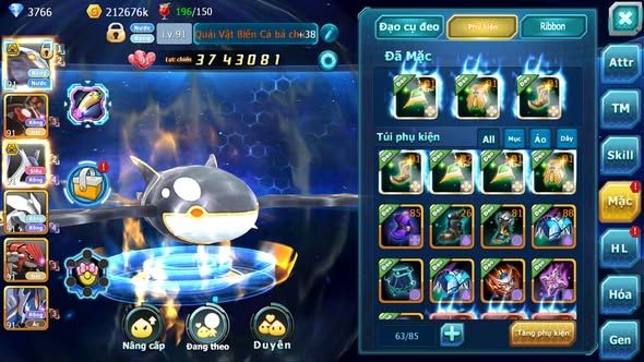 MÃ : #TTS3220 - SV 1641 - V8 - QVBC BÁ CHỦ ZEVIL CẶP LATI BÁ CHỦ UNVOA GROUDON PR DIALGA