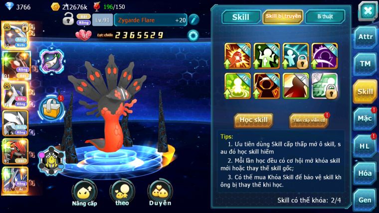MÃ : #TTS3220 - SV 1641 - V8 - QVBC BÁ CHỦ ZEVIL CẶP LATI BÁ CHỦ UNVOA GROUDON PR DIALGA