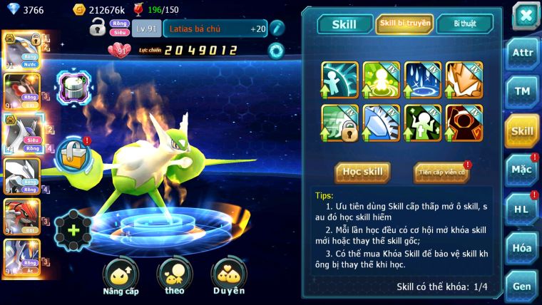 MÃ : #TTS3220 - SV 1641 - V8 - QVBC BÁ CHỦ ZEVIL CẶP LATI BÁ CHỦ UNVOA GROUDON PR DIALGA