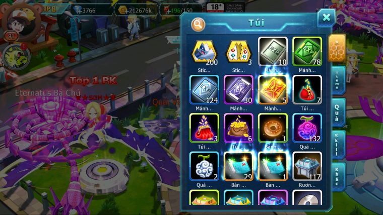 MÃ : #TTS3220 - SV 1641 - V8 - QVBC BÁ CHỦ ZEVIL CẶP LATI BÁ CHỦ UNVOA GROUDON PR DIALGA