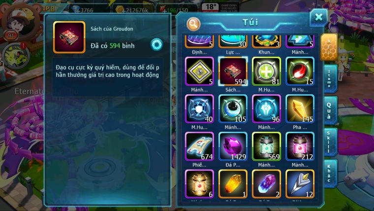 MÃ : #TTS3220 - SV 1641 - V8 - QVBC BÁ CHỦ ZEVIL CẶP LATI BÁ CHỦ UNVOA GROUDON PR DIALGA