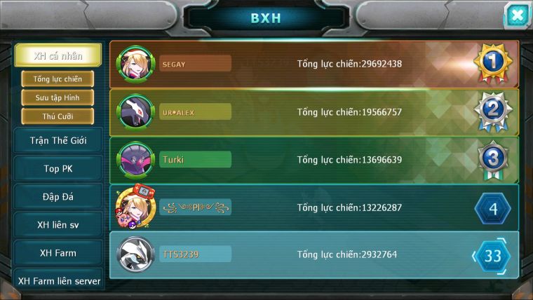 MÃ : #TTS3239 - SV 1696 - TOP33 - PALKIA UNVOA LUGIA CẶP LATI RAIKOU ARC NHAM