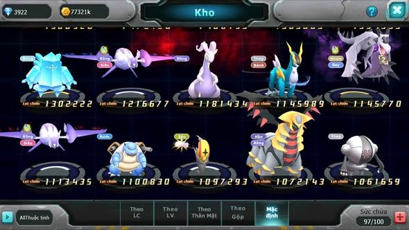 MÃ : #TTS3236 - SV 1706 - TOP6 - UNVOA KYOGRE BÁ CHỦ BTAA BC MES AMDLO LUGIA