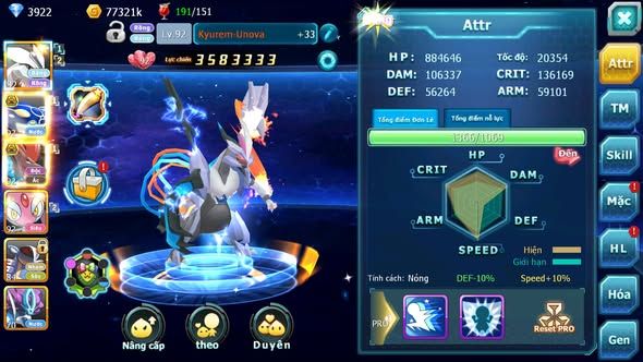 MÃ : #TTS3236 - SV 1706 - TOP6 - UNVOA KYOGRE BÁ CHỦ BTAA BC MES AMDLO LUGIA