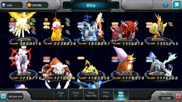 MÃ : #TTS3241 - SV 1330 - HOOH BC PIKACHU BC UNVOA QVLD TAPU KOKO ARC LỬA HENTRAN