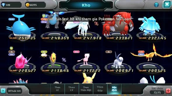 MÃ : #TTS3281 - SV1731 - HOOH UNVOA LUGIA CELEBI GOODRA