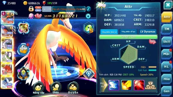 MÃ : #TTS3297 - SV 1418 - TOP15 - V12 - 1K SÁCH - 35K KC - HOOH CH DYNAMAX FULL SS CHỈ SỐ SIÊU CAO - YVETAL CỘNG HƯỞNG - PALKIA BC - THẦN GIÓ BC QVLD BC